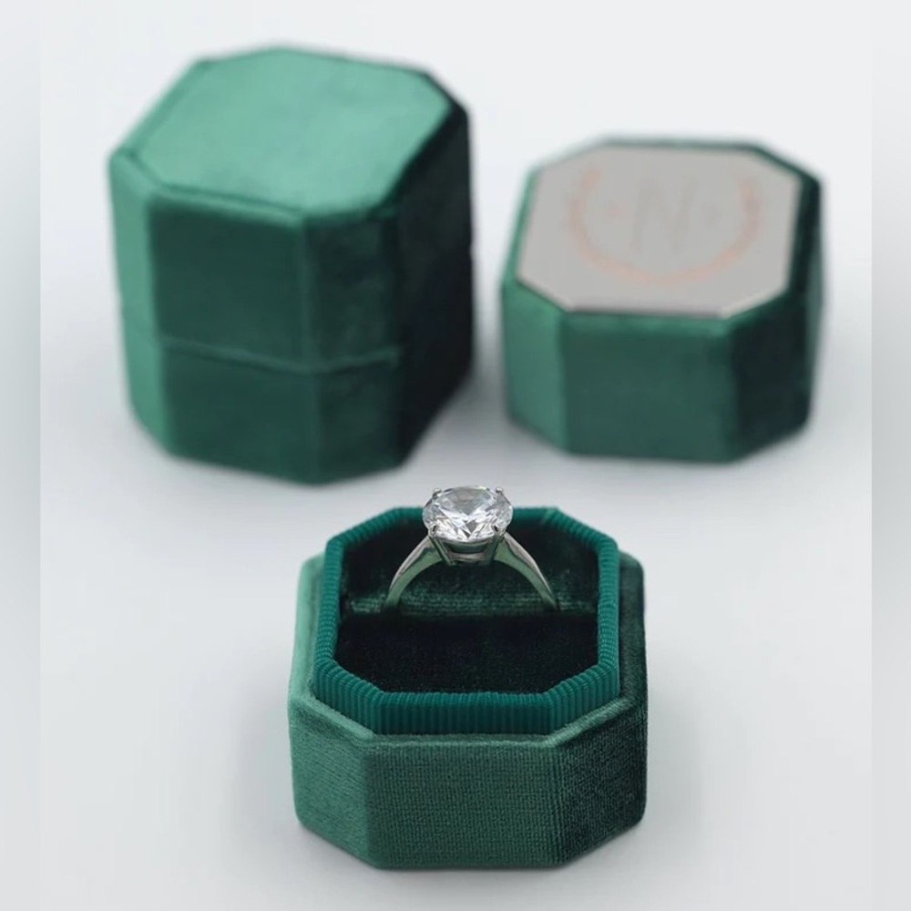 Mrs. Box Green Engagement Wedding Ring Box